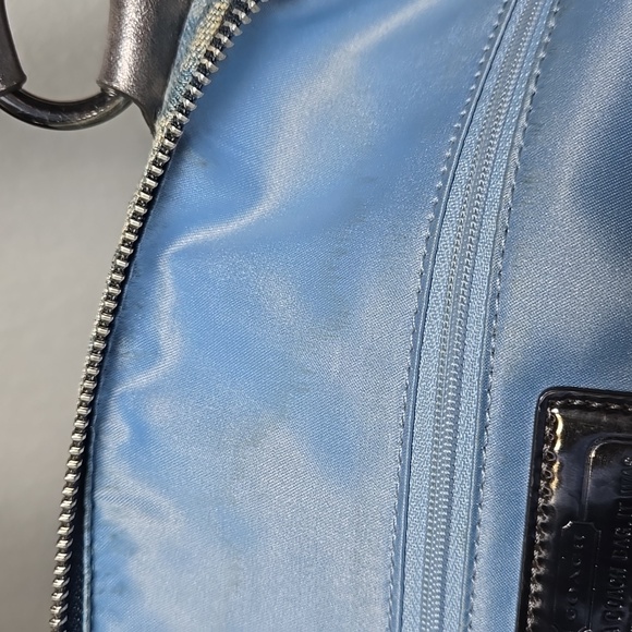 COACH Poppy Wordblock Glam Denim Tote - Picture 13 of 15